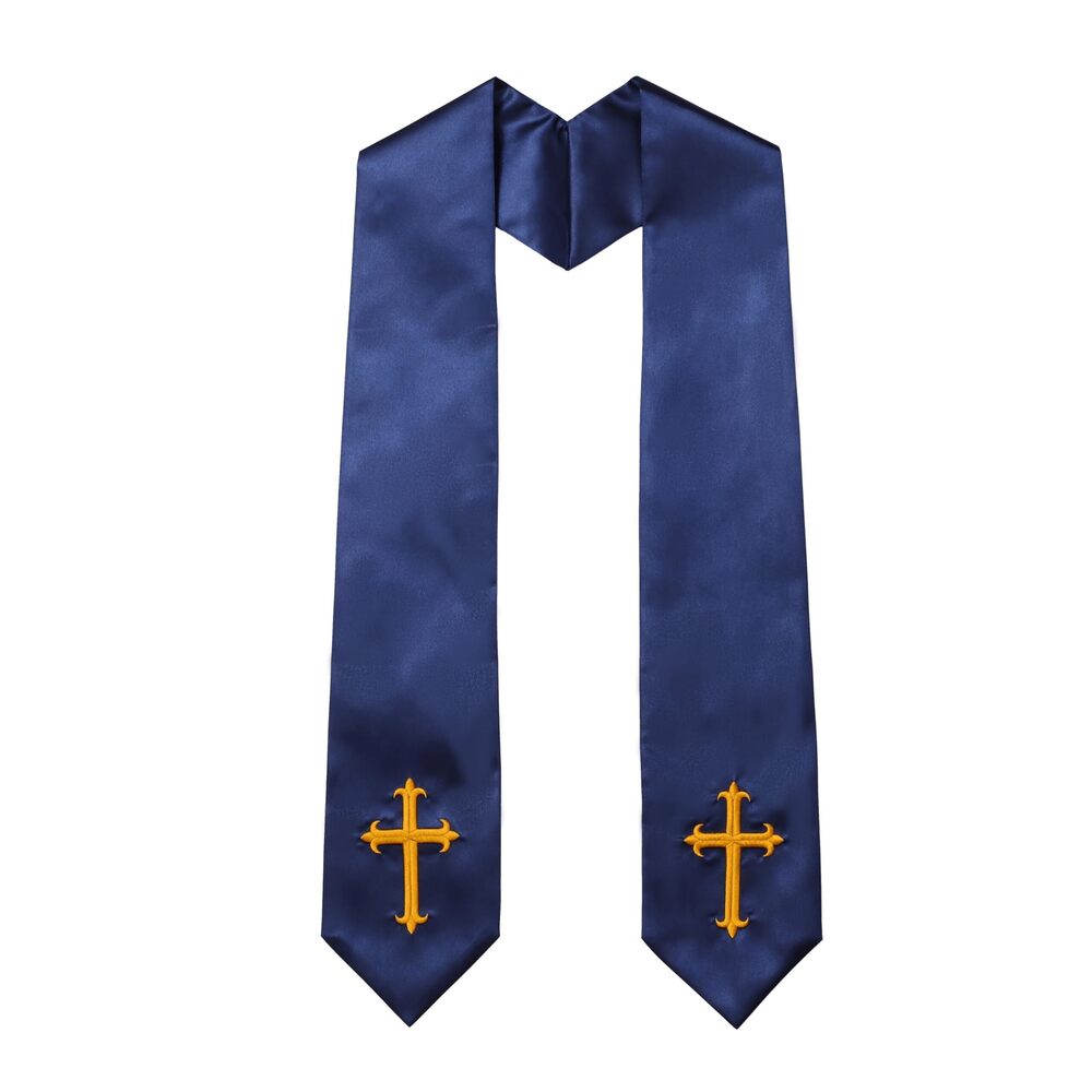3188 Unisex Adult Clergy Stole with Embroidered Cross Wedding Stole Church
